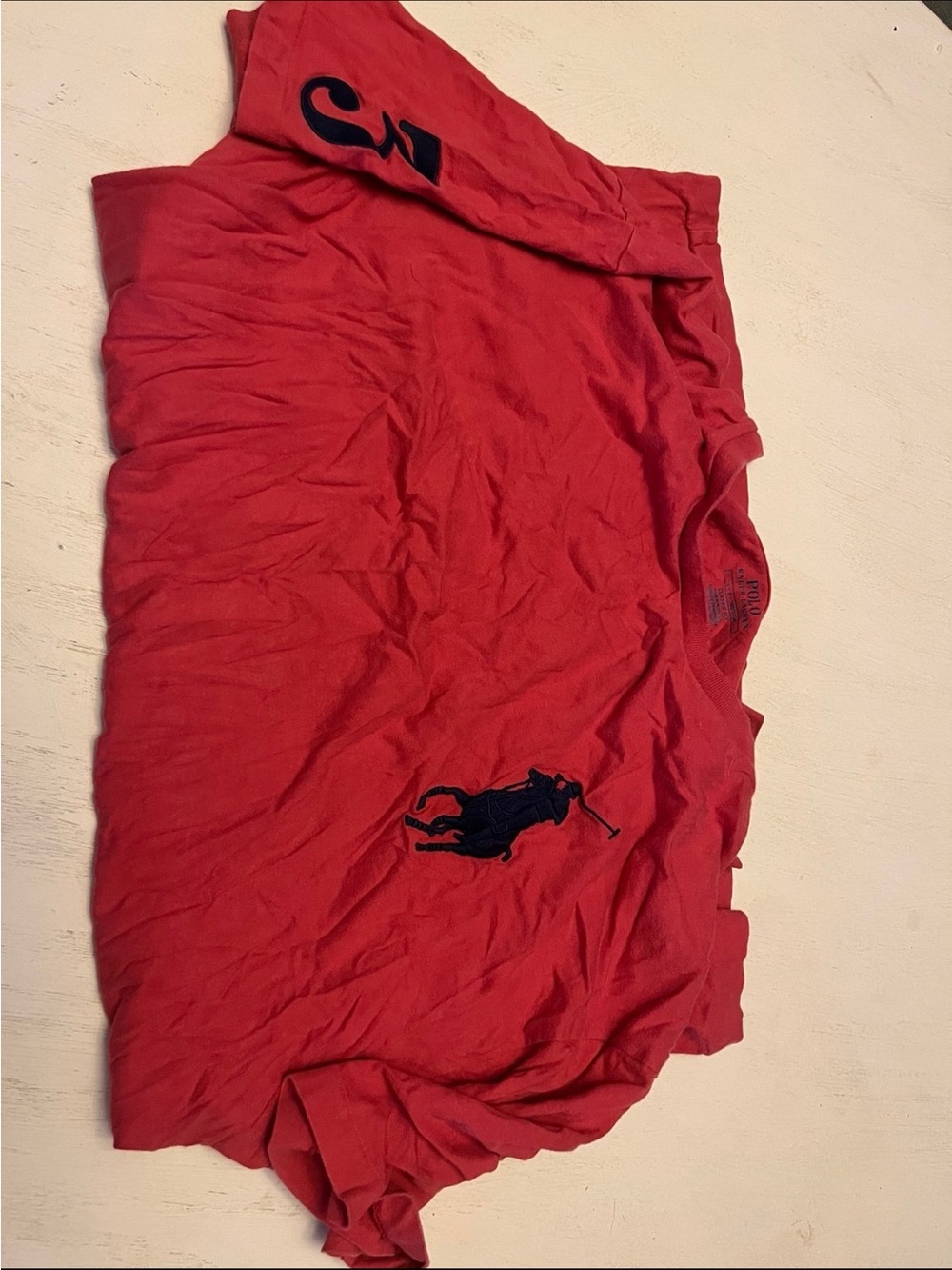 Ralph Lauren Red Crewneck Tee with Navy Pony